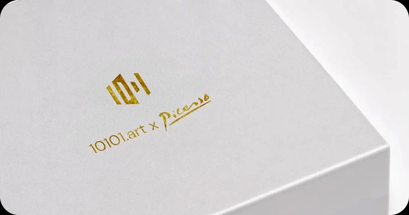 10101.art Logo - Logo usage examples on packaging and gifts